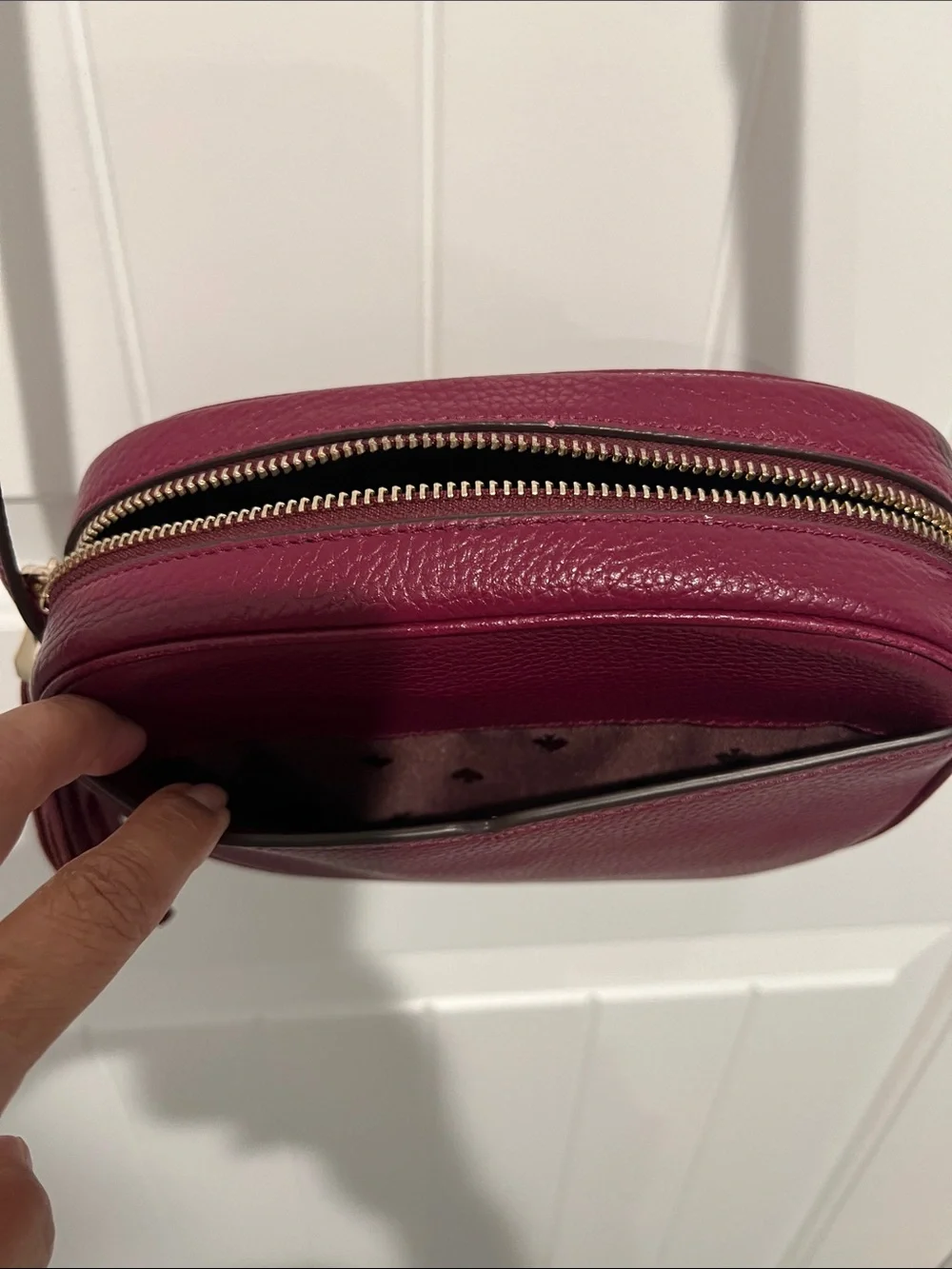 kate spade Wine Pebbled Leather Crossbody Bag with Tassel - Picture 8 of 11